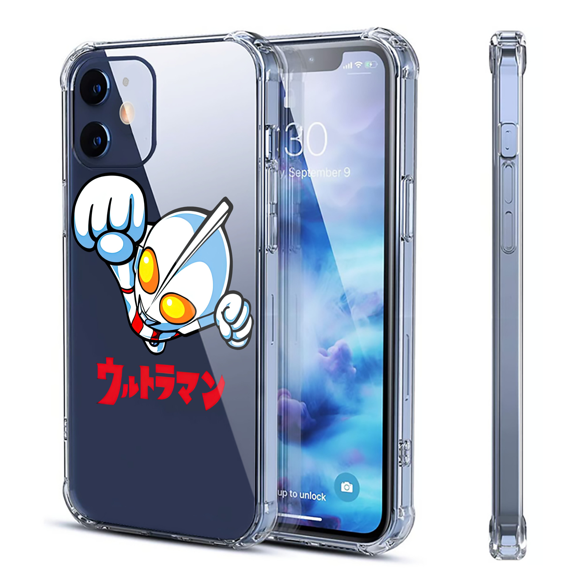 （画像用） ウルトラマン Ultraman 【iPhone 12シリーズ対応】透明スマホケース（クリアソフトケース）